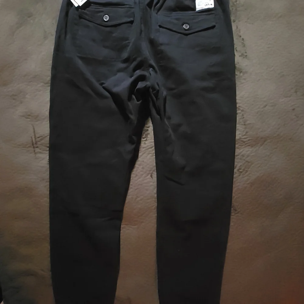 Men's Black Drawstring Jogger Pants - Picture 4 of 10